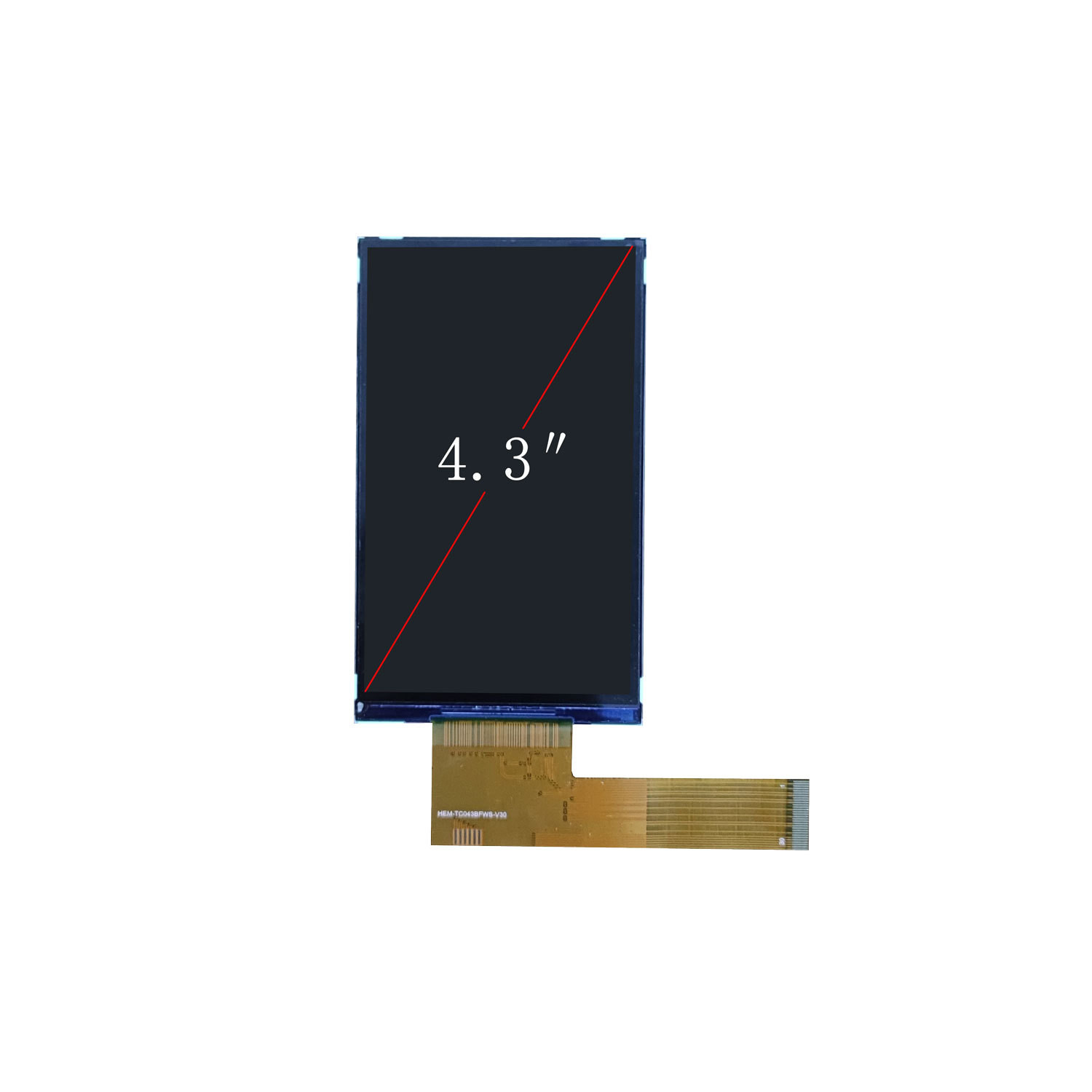 4.3 inch TFT display module,480X800 resolution, MIPI interface, free view angle, 500C/D,
