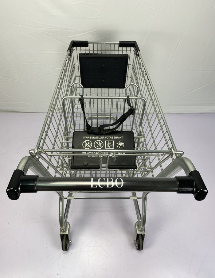 American Style Metal Grocery Shopping Trolley 110Kgs Loading Capacity With Logo Advertising Version