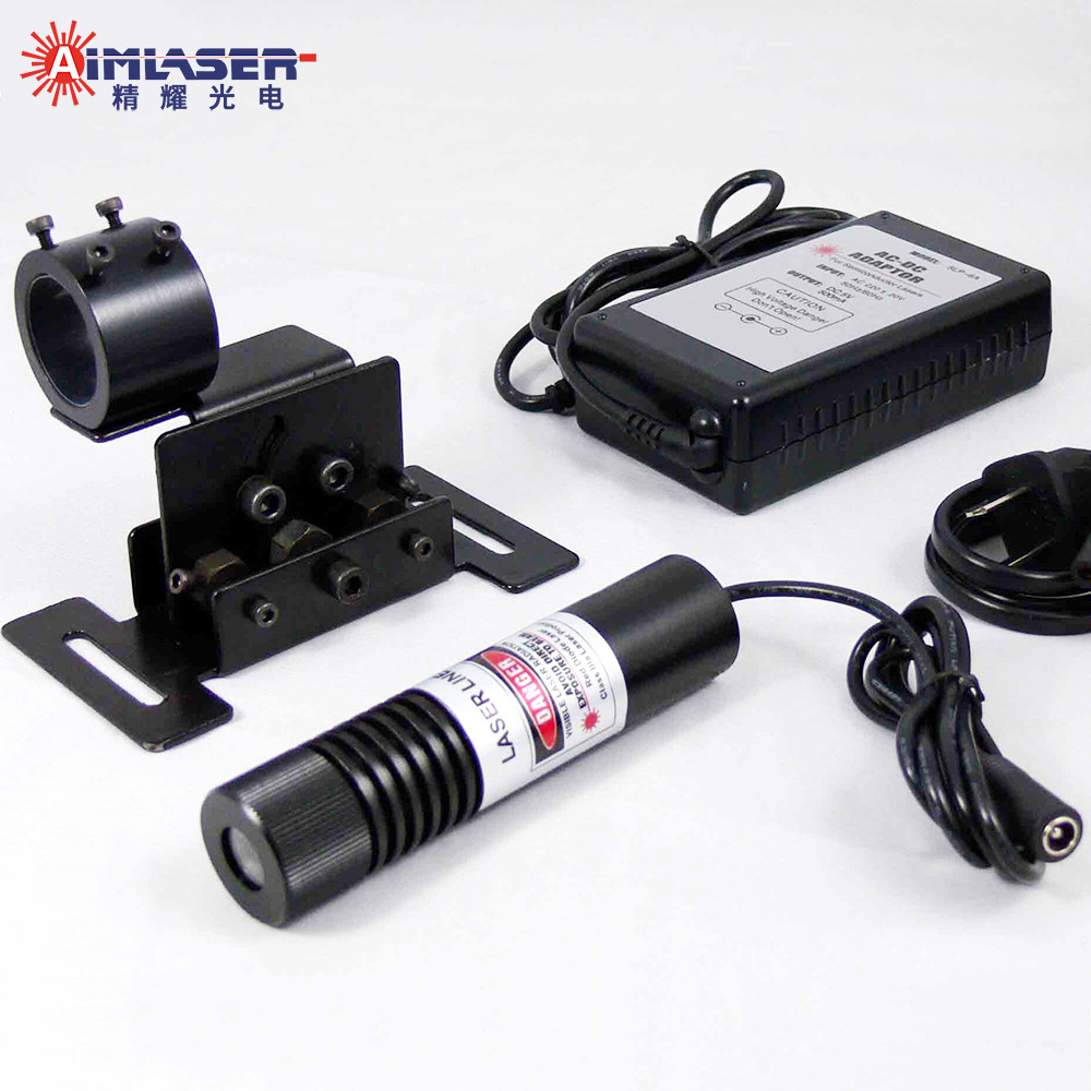 635nm 20mW 2.5mmx10m@5m Red Line Laser Projector Generator with Mount and Power Adapter for Industrial Alignment Positioning