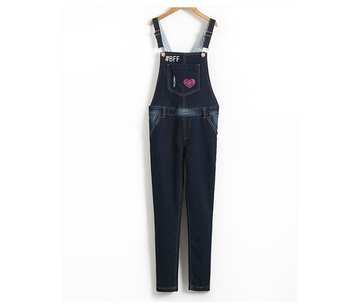 Trendy Suspender Trousers Jeans Bib Pants Long Section For Student Girls