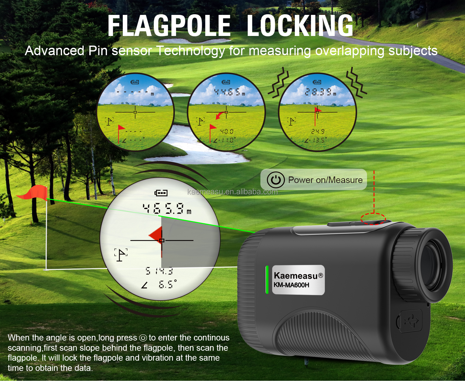 OEM Industrial Grade Golf Laser Rangefinder Binoculars Slope Scope and Laser Distance Meter Telescope with Golf Slope Features