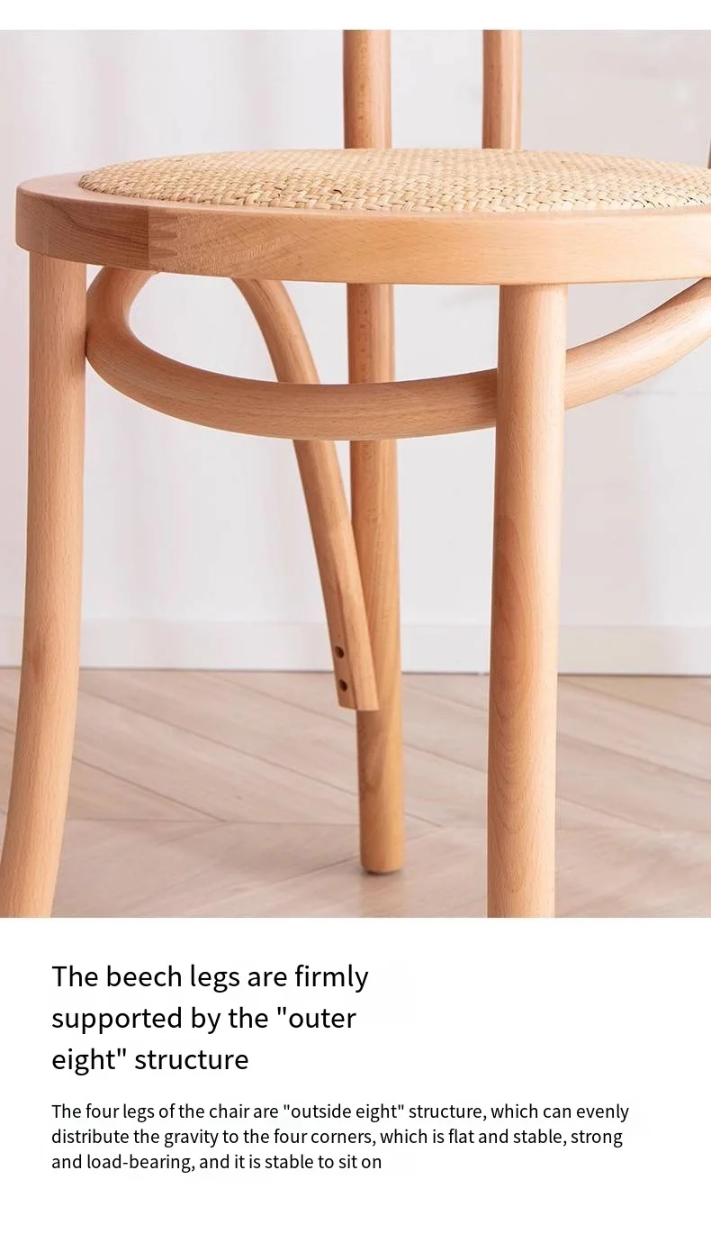 Restaurant Wood And Rattan Dining Chairs ODM Natural Wood Dining Chairs