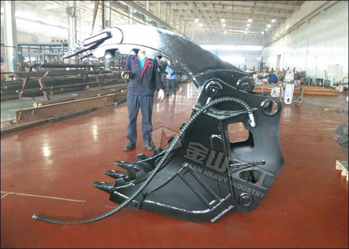 Big Cylinder Backhoe Bucket Thumb Non Rotating JSS06 For PC120 PC160
