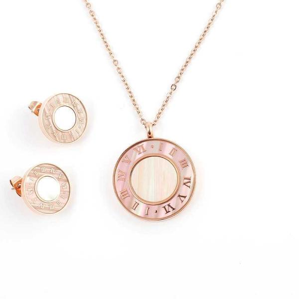 South American Fashion Stainless Steel Earrings With Matched Pendant Necklace