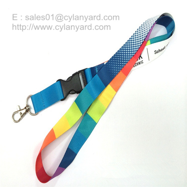 Flat sublimation lanyard with release buckle