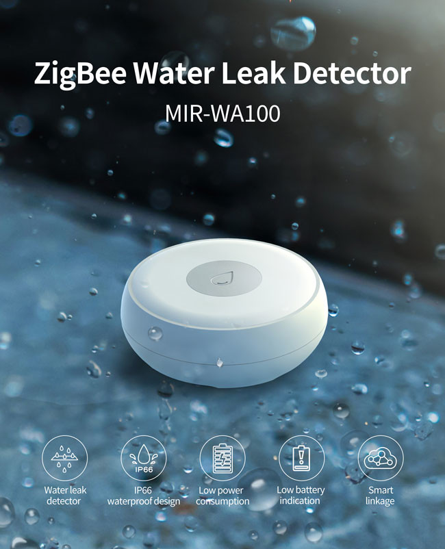 IP65 Waterproof Zigbee Water Sensor 2.4GHz Water Leak Sensor Home Assistant