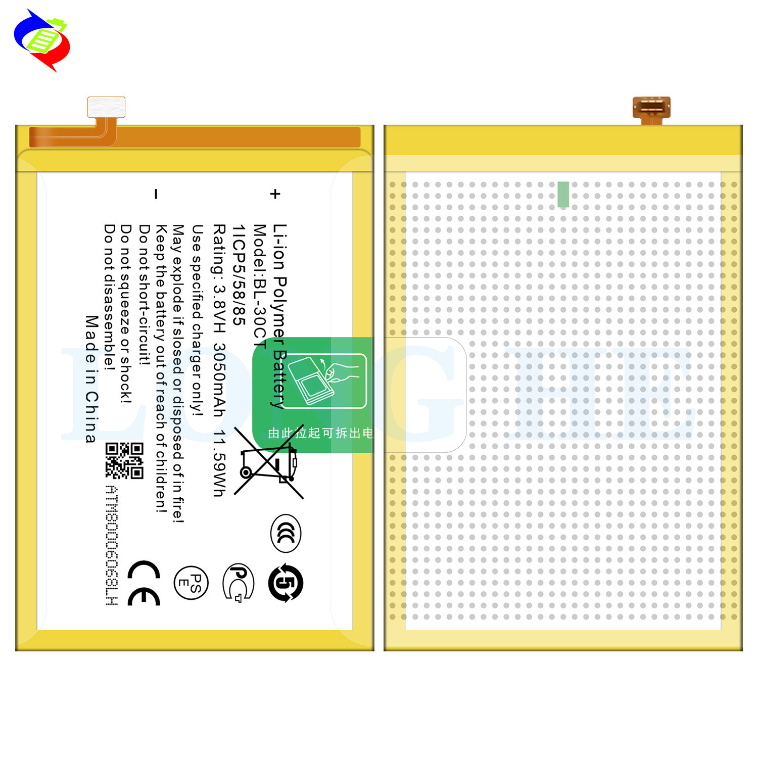 Smart phone li-ion battery BL-30CT for Tecno L7 L8 mobile phone digital battery 3.8V 3050mAh