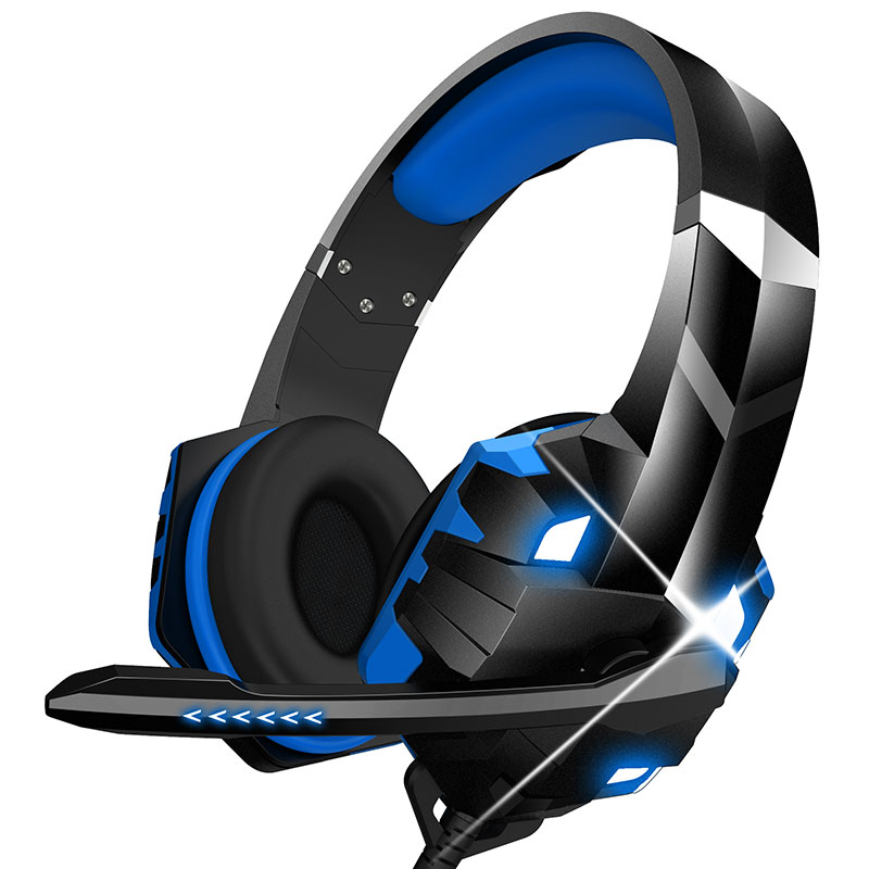 LED Light Noise Cancelling PC Gaming Headset with 2.2m Cable Waterproof For PS4 Gamers