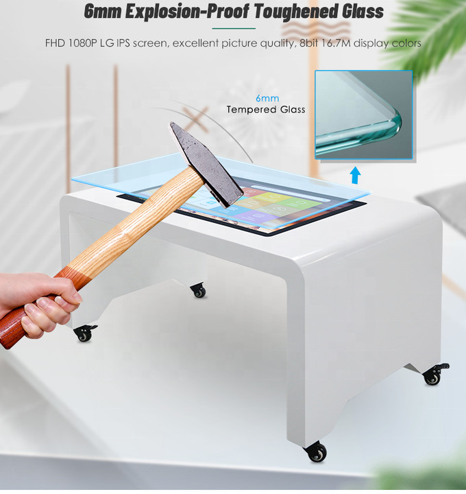 High Brightness Interactive Touch Screen Coffee Table 32 43 Inch Smart