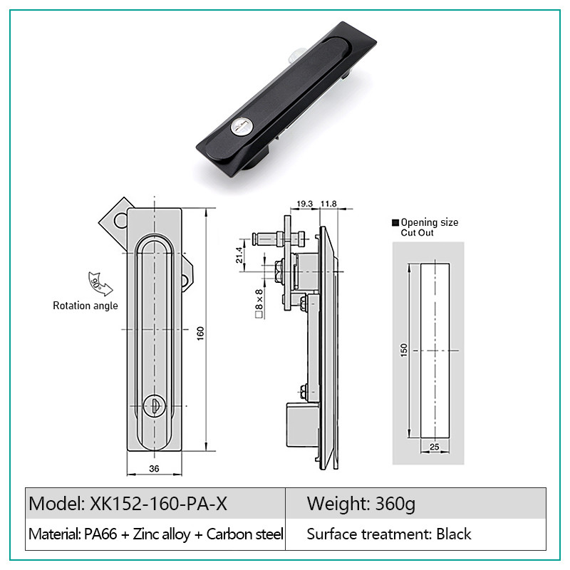Industrial Panel Board Door Lock For Mechanical Trucks Tool Boxes