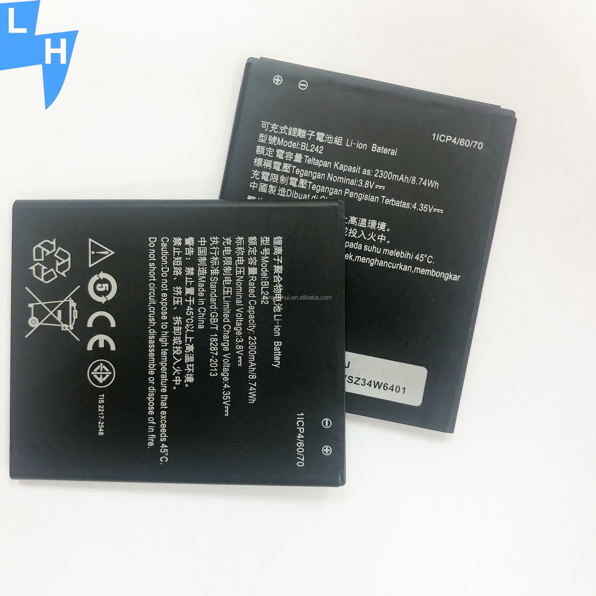 2300mAh BL242 VIBE C A2020 A6010 K3 K30 Lithim battery for Lenovo A6000 mobile phone
