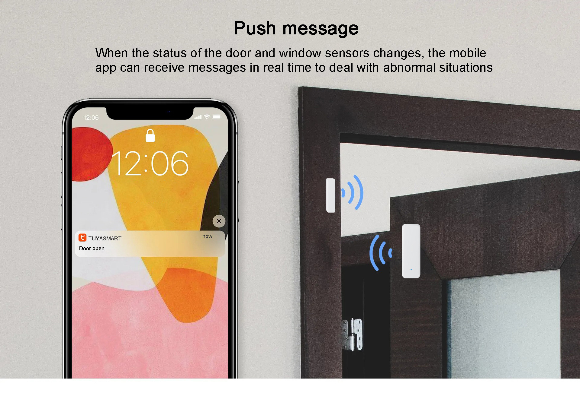 Tuya Smart Door Magnetic Sensor Wifi Automatic Door Sensor For House Safety