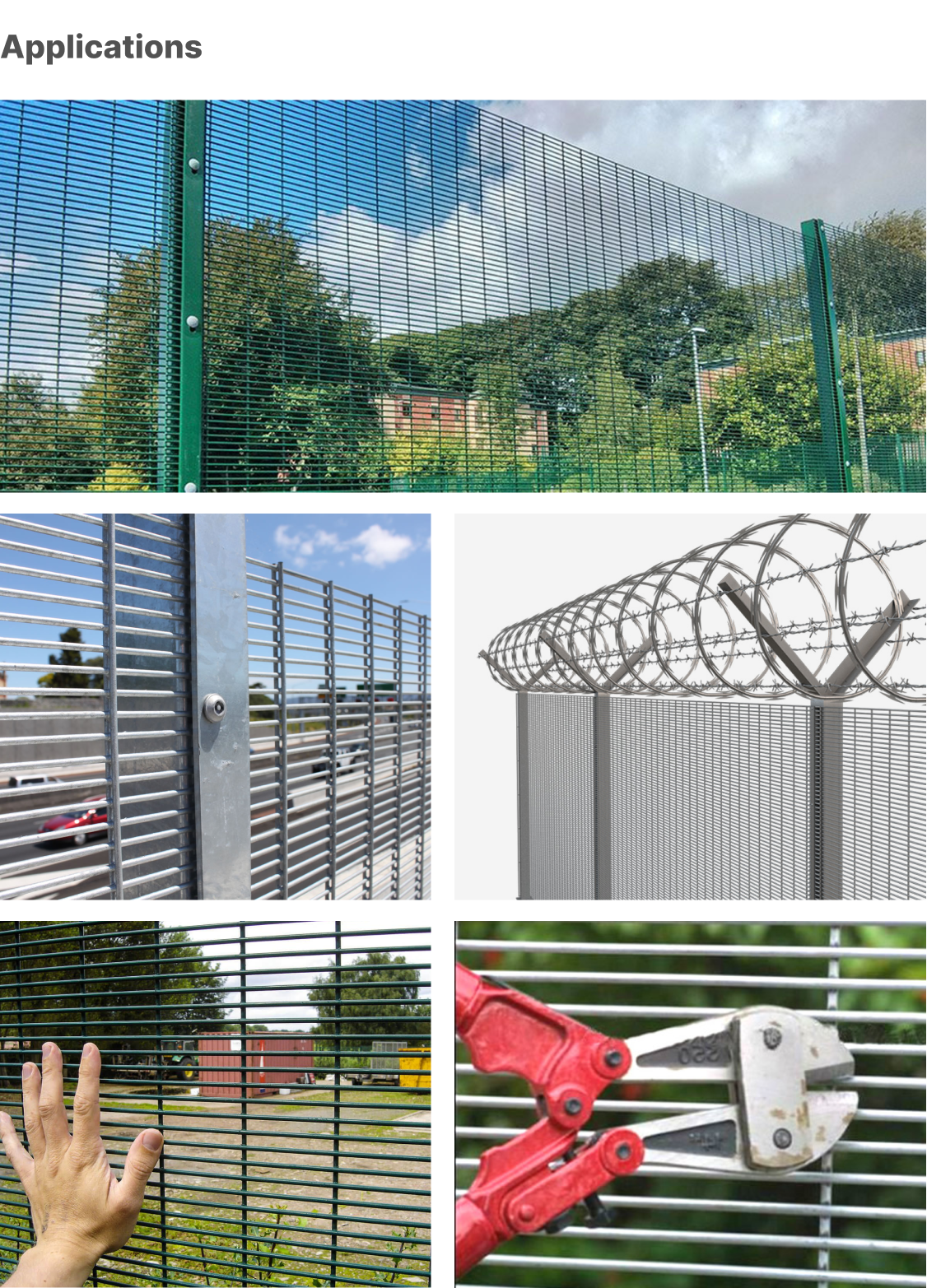 Curved Metal Steel 358 Mesh Anti Climb Security Fencing Powder Coated Customized