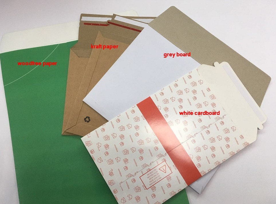 A5 Envelope Printing Services Rigid Kraft Cardboard Mailers Envelopes With Self Adhesive
