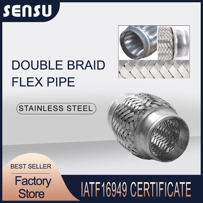 High Durability Double Braids Stainless Steel Exhaust Flex Pipe 45*200mm