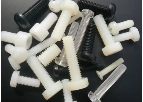 Auto Parts High Temperature Resistance POM PC Peek Cross Pan Head Screw Black Color Nylon 66 Screw