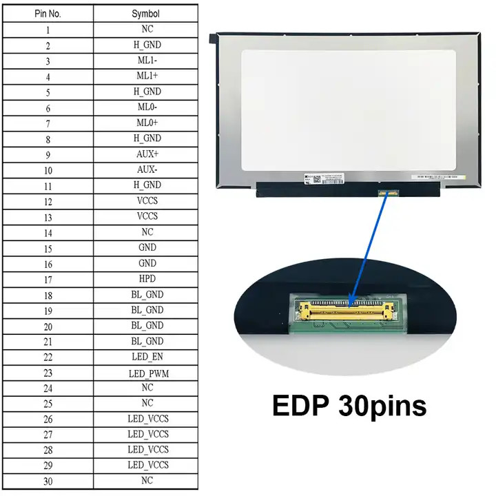Laptop lcd 14 inch FHD TFT-LCD Display eDP Interface BOE TV140FHM-NH2