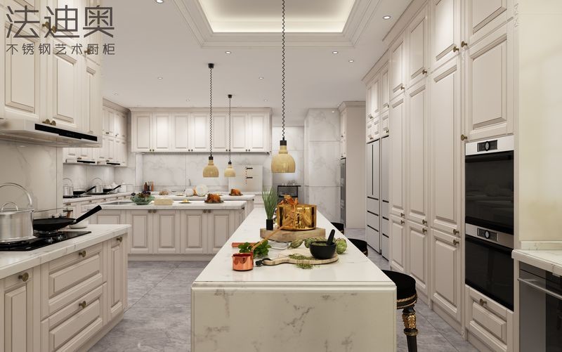 Custom Luxury Design Elegant Classic And Modern Durable Stainless Steel Kitchen By Fadior