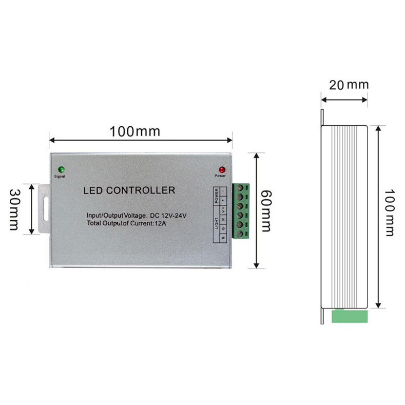 Aluminum Case 24 Key IR Remote Controller 3CH Common Anode Mode