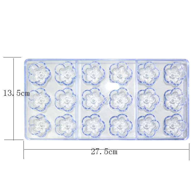 Polycarbonate Plastic Flower Shaped Chocolate Molds Reusable Stocked