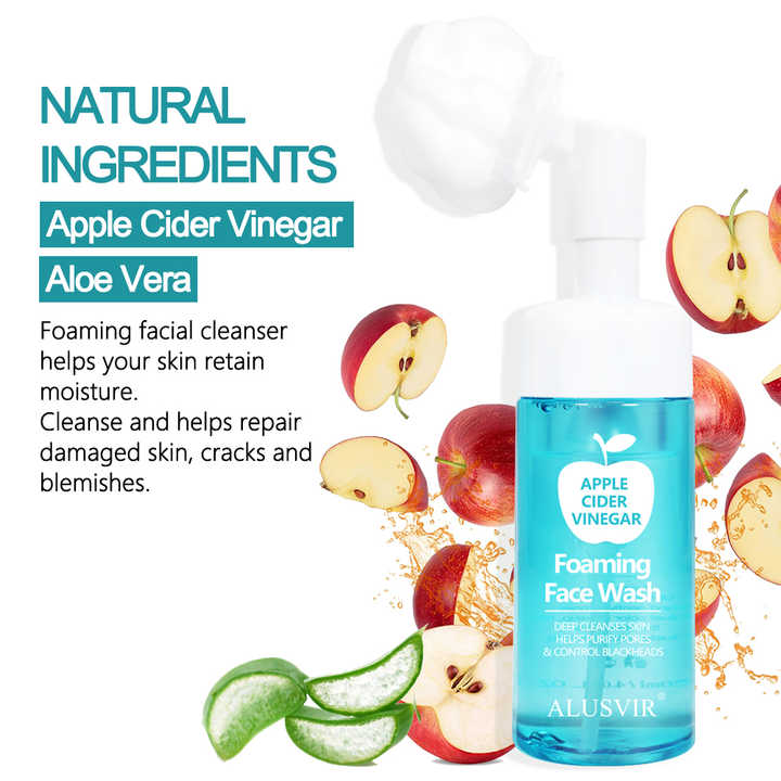Natural Organic Vegan Soap Free Anti Acne Whitening Skincare Foam Face Wash Clenser Facial Acne Foam Cleansing Cleanser Brush