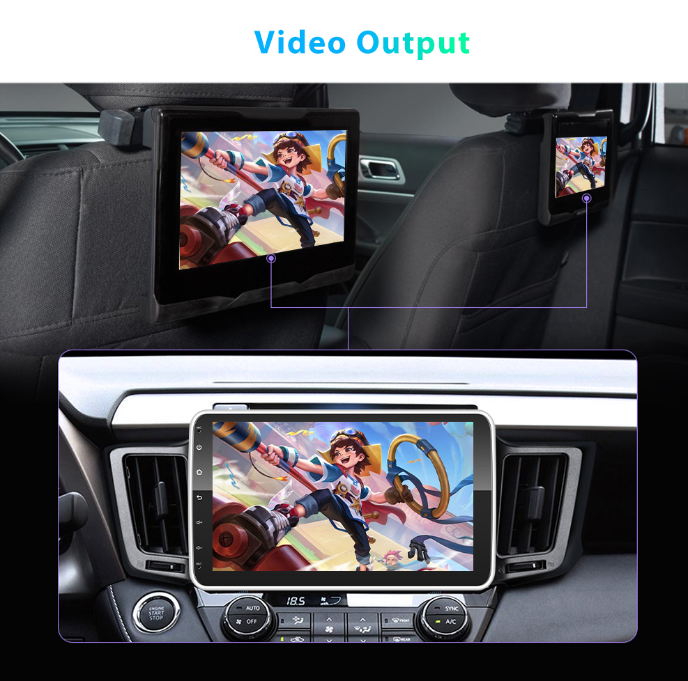 Universal 10.36' IPS Android Car Radio GPS Wifi 1 Din Touch Screen Carplay HD Camera