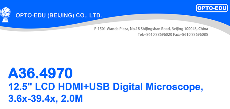 3.6x - 39.4x 2.0m Sony Cmos Digital Optical Microscope A36.4970