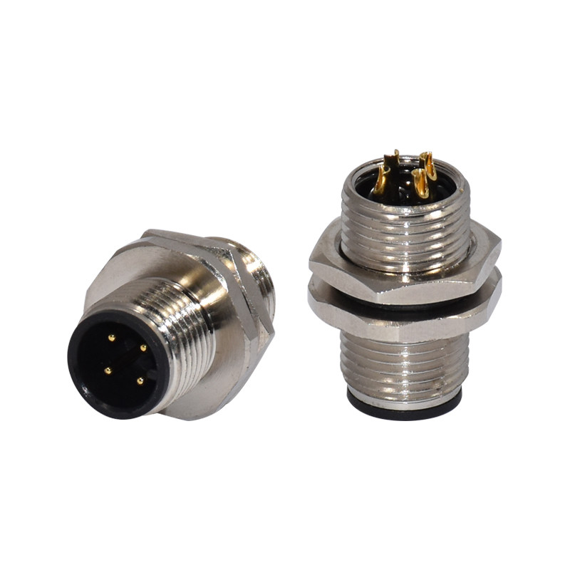 Factory Automation A Code Solder Mount Connector M12 4pin Waterproof