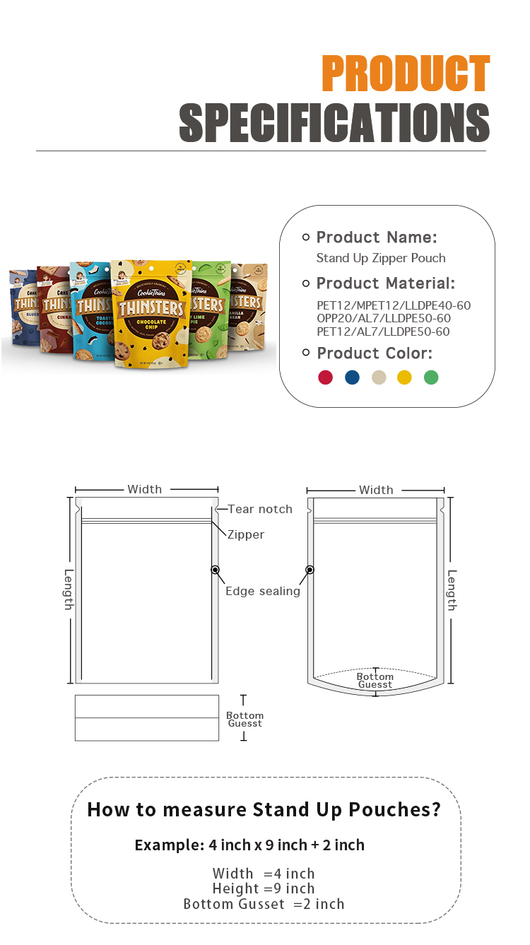 Moisture Proof Snack Packaging Bags Wafer Cookies Roll Film Food Packaging Bag Wafer Cookies Packing Bag