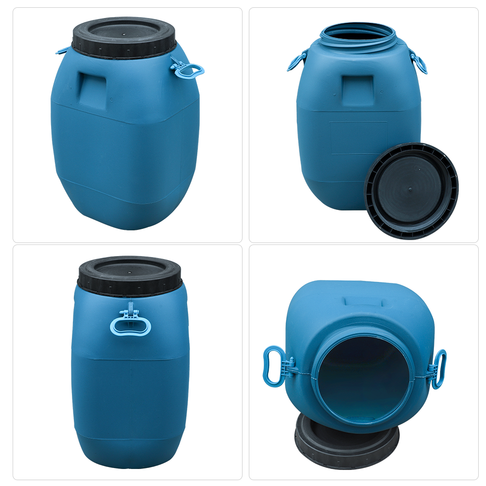 HDPE 100% 60L Blue HDPE Plastic Container Drum With Lid