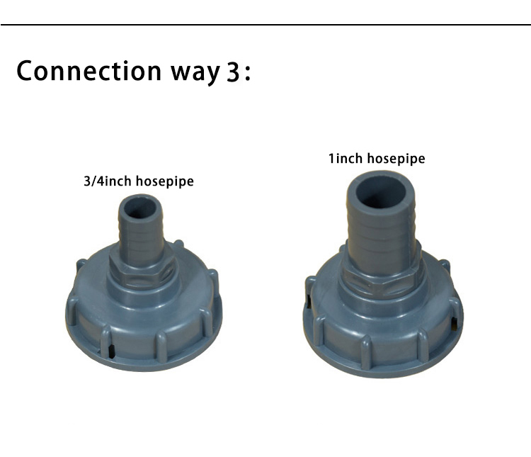 2" and 1.5" Adapters Pipes Fittings for Round Head Female Connection Connect IBC Tanks