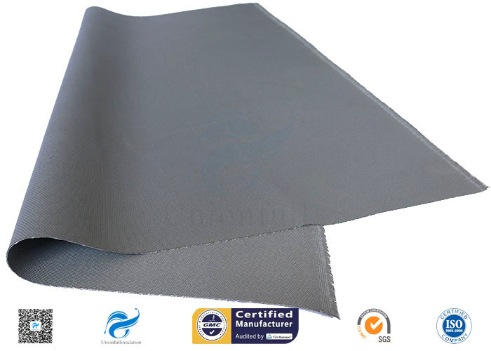 0.7mm Grey Silicone Coated Fabric / High Temperature Resistant High Silica Cloth