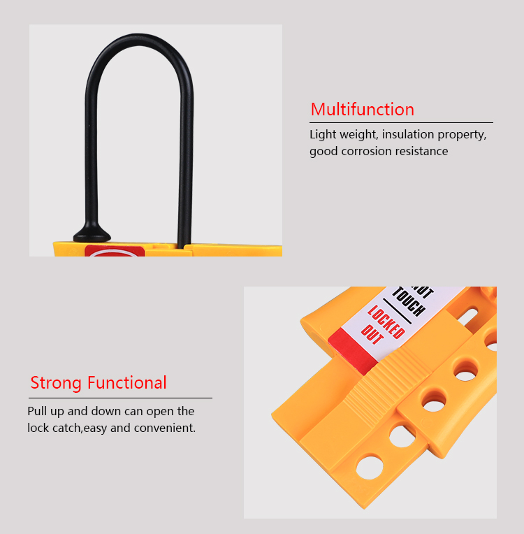 BOSHI New Product 4 Holes Nylon Body Material Lockout Hasp For Workplace