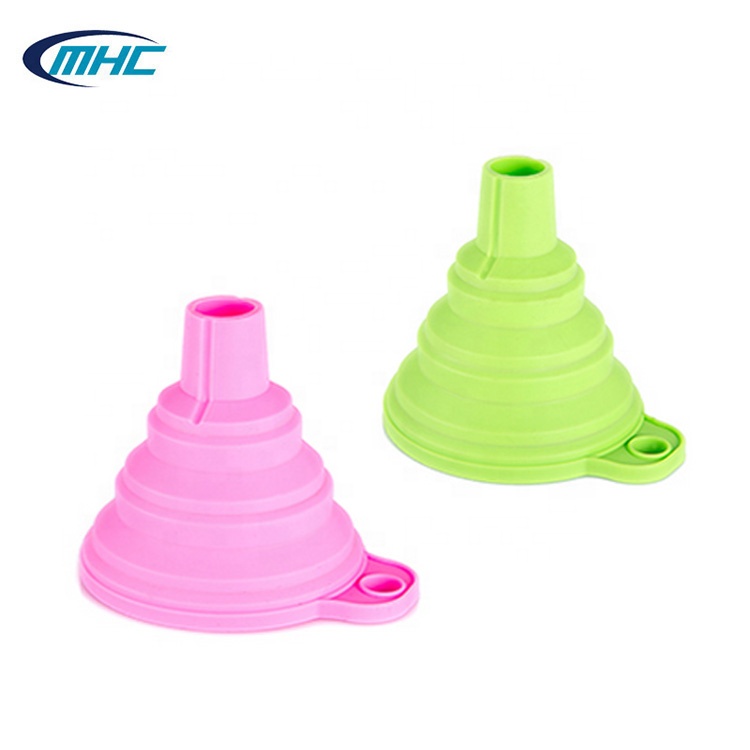 Mini Collapsible Silicone Kitchen Funnels Oil Liquid Reusable Customized Food Grade
