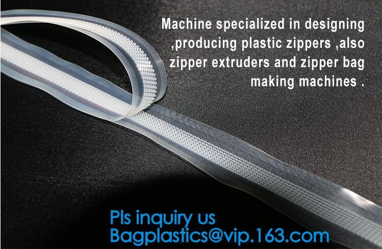 Flange Zipper Teeth, PP/PE/PVC/EVA Plastic Flange Zipper For Pouch, PP/PE/PVC/EVA Plastic Flange Zipper