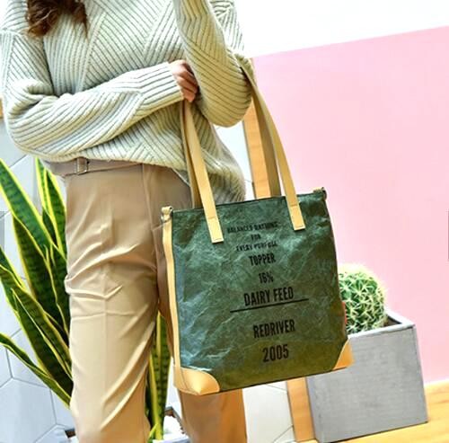 Cheap Lightweight Cheap Brown Custom Made Print Logo Water-proof Tyvek Paper Tote Shopping Bageco reusable promotion gif
