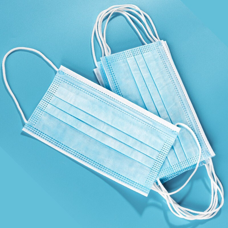 Non Woven Blue Disposable Face Mask , 3 Ply Face Mask Disposable Bfe 95%