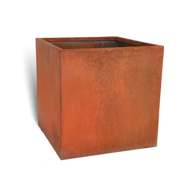 Outdoor Corten Steel Round Flower Pot Outside Garden Metal Planters Cheap Park Large Plant Pots For Sale