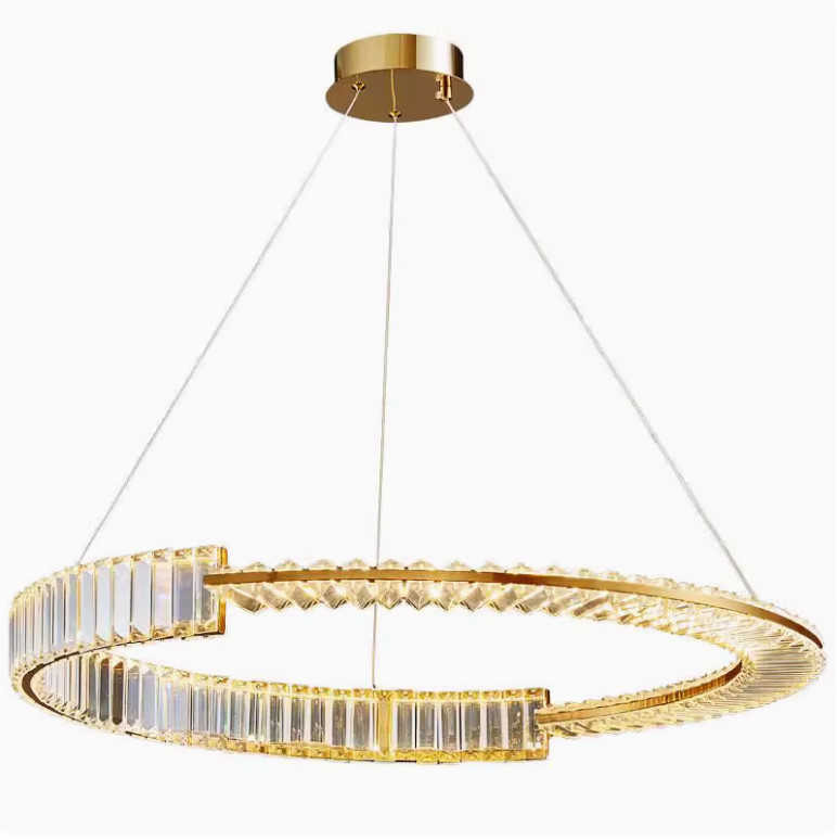 Post-modern light luxury chandelier stainless steel crystal living room lamp Nordic simple restaurant lamp bedroom LED lamp lighting