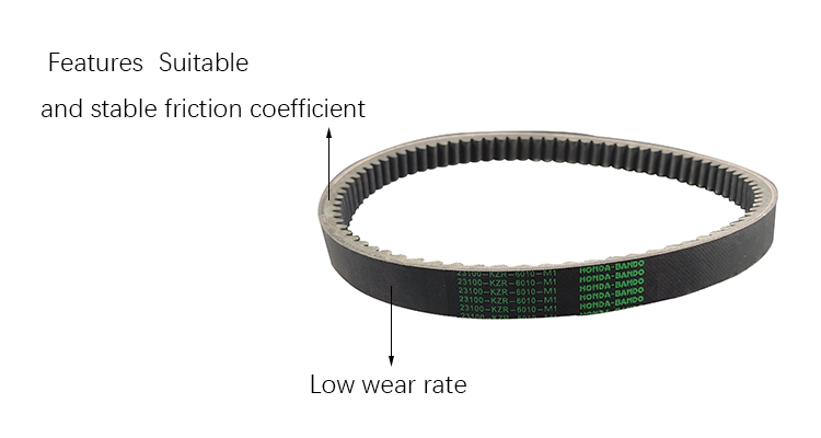 Machinery Repair Shops Black Fast Rubber Motorcycle Drive Belt For Transmission Drive Belt