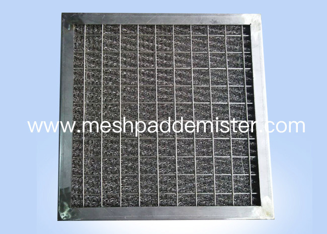 metal Bracketed Mist Eliminator Knitted Wire Mesh Pad Demister