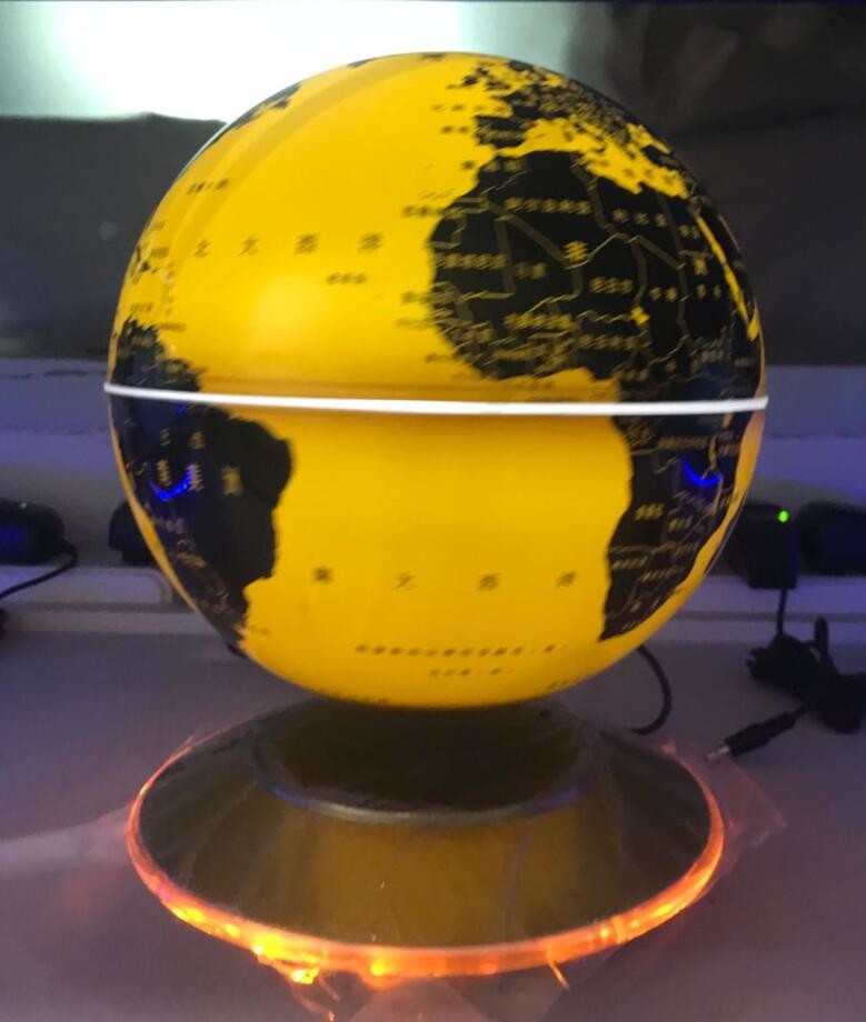 360rotating promotion gift led light maglev floating levitate world globe 8 inch lighting change