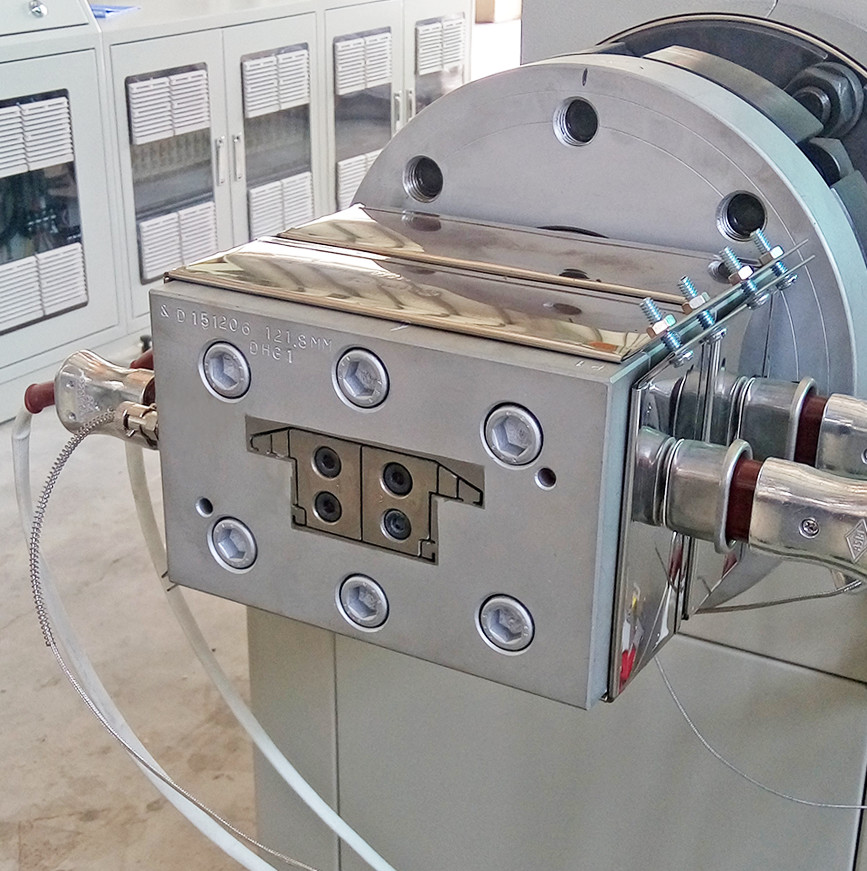 Plastic PVC Profile Extrusion Production Line 55KW Conical Twin Screw