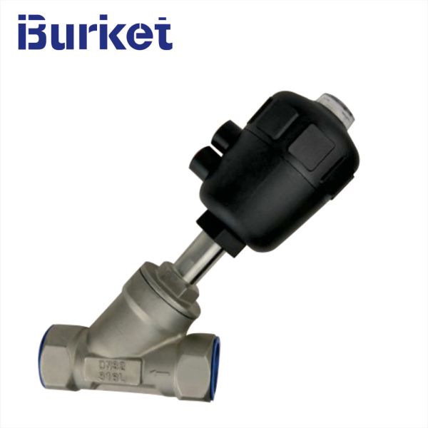 Plastic Pneumatic cylinder ss316 pn25 Angle Seat Valve Thread Connection