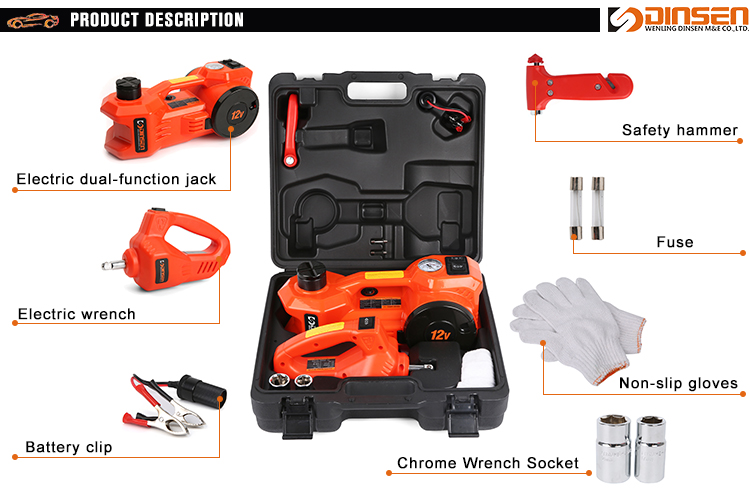 3 In 1 Electric Hydraulic Jack Kit 1-10T 12v Electric Jack 3 Ton With Air Pump