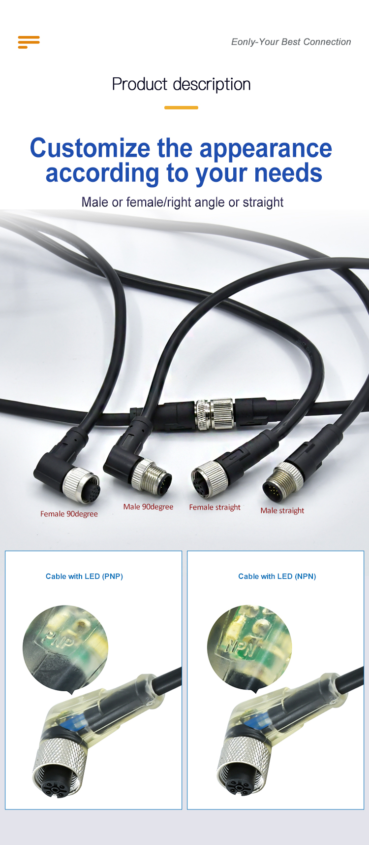 M12 Male / Female Aviation Socket 3/4/5/6/8/12/17-Core Pinhole Connector With Molded Rubber Core
