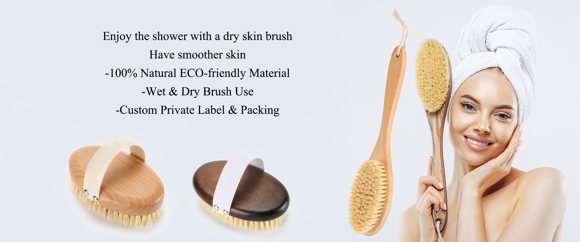 Vegan Sisal Body Dry Brush Boar Bristle Bath Brush Skin Exfoliation