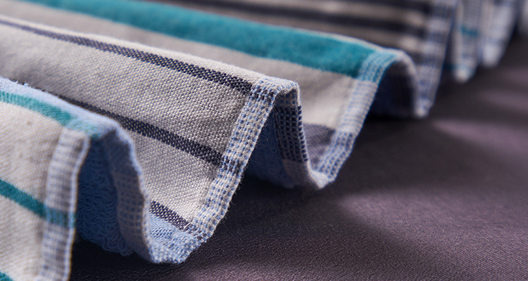 Cotton Stripe Double Sided Towel , Home Face Towel Hotel Bath Plain Dyed