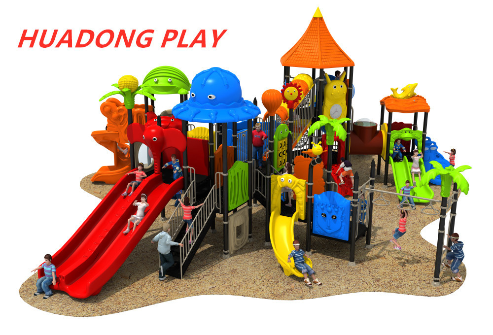 Animal Paradise Series Outdoor Playground Slides , Kids Playground Equipment
