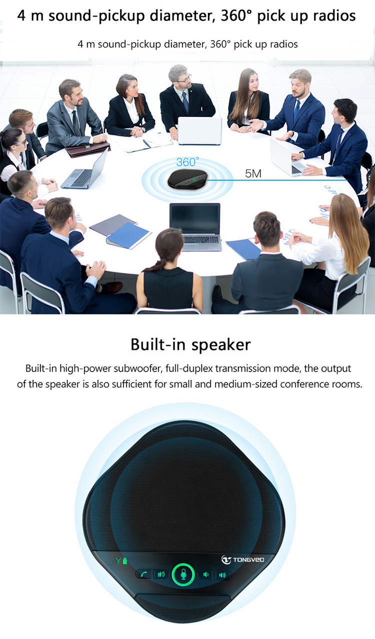 Medium Meeting Room 5.8g Wireless Condenser Speakerphone